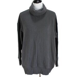 Aerie Oversized Funnel Neck Sweatshirt Size S Gray Long Sleeve Pullover Pockets